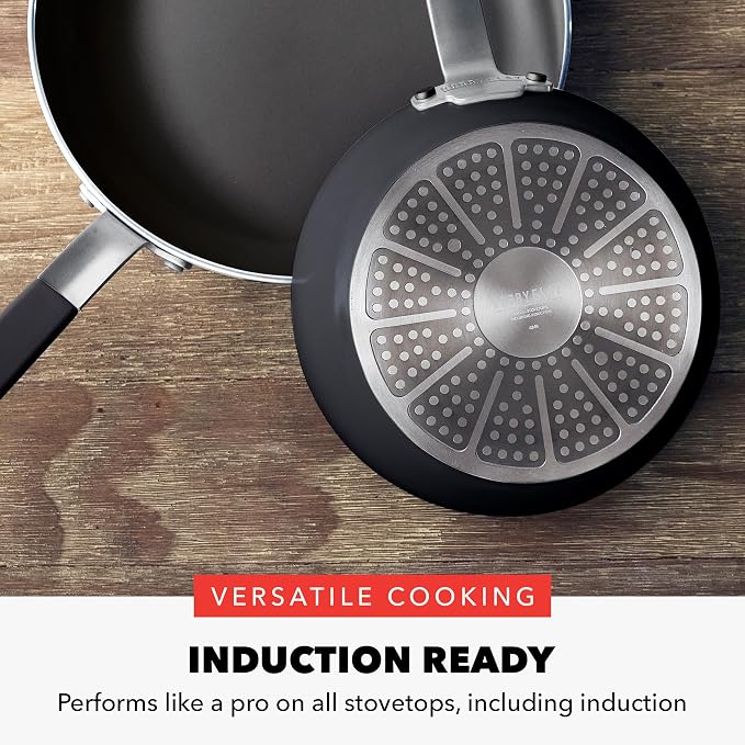GreenPan x Bobby Flay 2.5QT Ceramic Nonstick Saucepan with Glass Lid, Black - Image 4