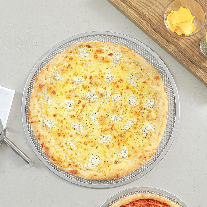 Restaurantware 18 Inch Aluminum Pizza Screen Pack of 72 Mesh Baking Tool For Crispy Crust, Lightweight Stackable Seamless Rim Rust-Resistant Baking Screen, Reusable for Pizzerias, Home Oven Use - Image 6