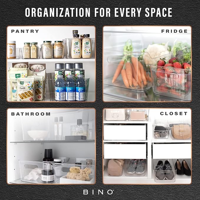 BINO | Plastic Organizer Bins, X-Small - 4 Pack | THE SOHO COLLECTION | Multi-Use Organizer Bins | Pantry & Freezer Bin | Plastic Storage Containers | Bin for Home & Kitchen Org - Image 5