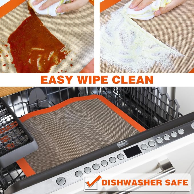 Best German Silicone Baking Mats - 9 inch | Set of 2 Square Non-Stick Reusable Air Fryer Linner, Non Slip, BPA Free, PFOA Free, Non-toxic, Dishwasher Safe - Image 5