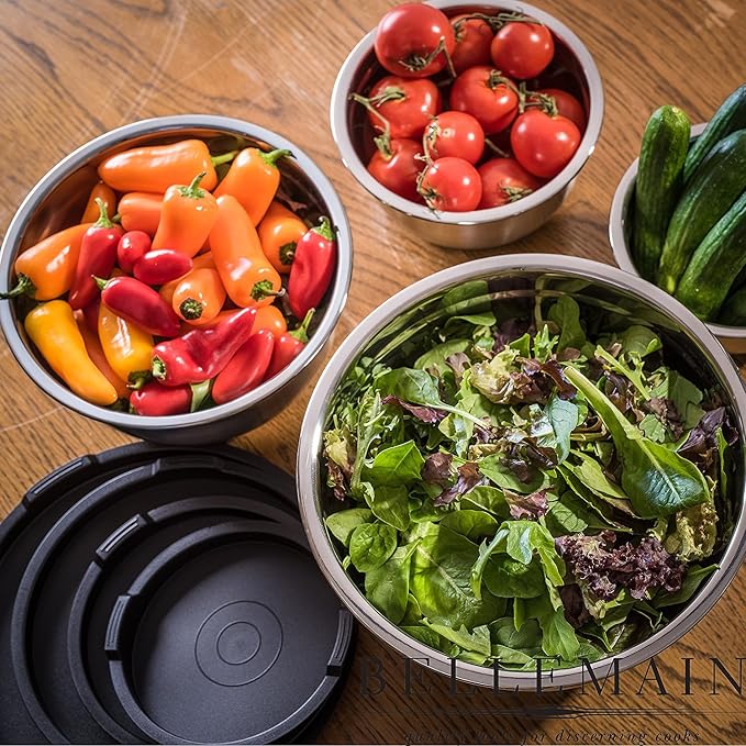 Bellemain Stainless Steel Mixing Bowls with Airtight Lids Set - Set of 4 - Image 2