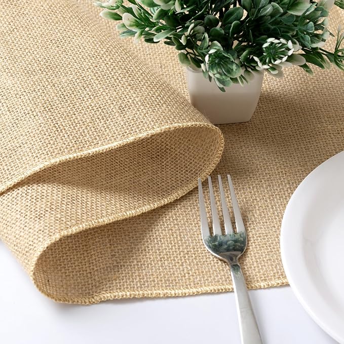 6-Pack Burlap Table Runners 12 x 72 Inches – Natural Jute Rustic Farmhouse Table Decor for Kitchen, Dining, Thanksgiving, Fall Parties & Crafts - Image 2