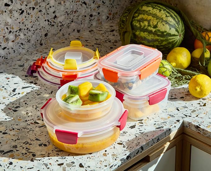 Joseph Joseph Nest Lock 16-piece Plastic BPA Free Food Storage Container Set with Lockable Airtight Leakproof Lids - Multicolor - Image 2