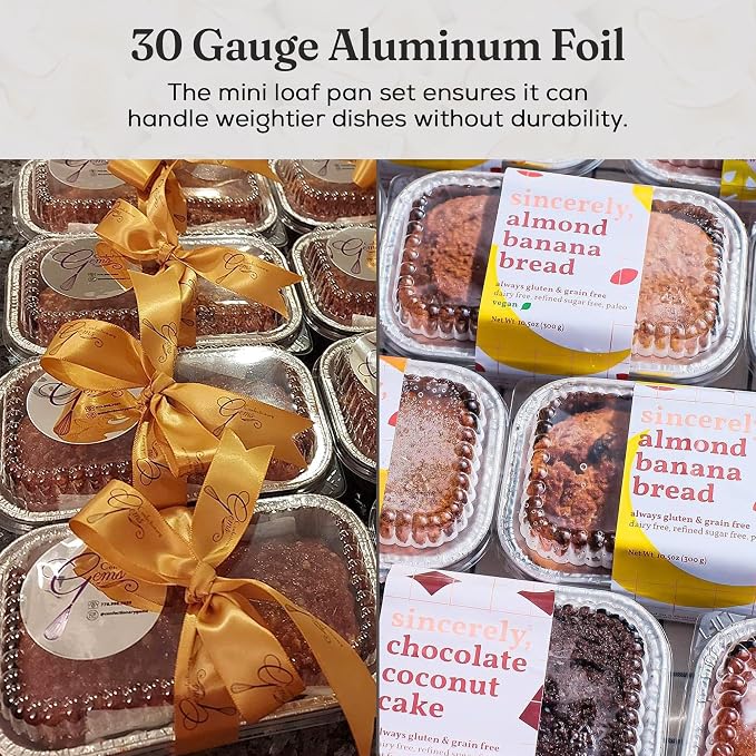 KitchenDance Disposable 1 Lb Mini Loaf Pan with Clear Lid - 15 Ounces Aluminum Foil Mini Loaf Baking Pan with High Dome Lid, Aluminum Foil Pans for Baking, Cooking, and Storing 250 Count - Image 6