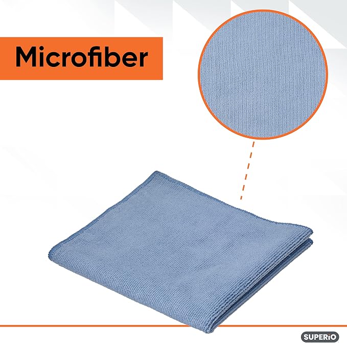 Superio Microfiber Cleaning Cloth 16" x 16" Blue Washing Towel for Home, Kitchen, Auto, Window and Office/No Detergents Needed, Scratch & Streak Free, Miracle Clean, Ultra-Fast Drying, 8 Pack - Image 3