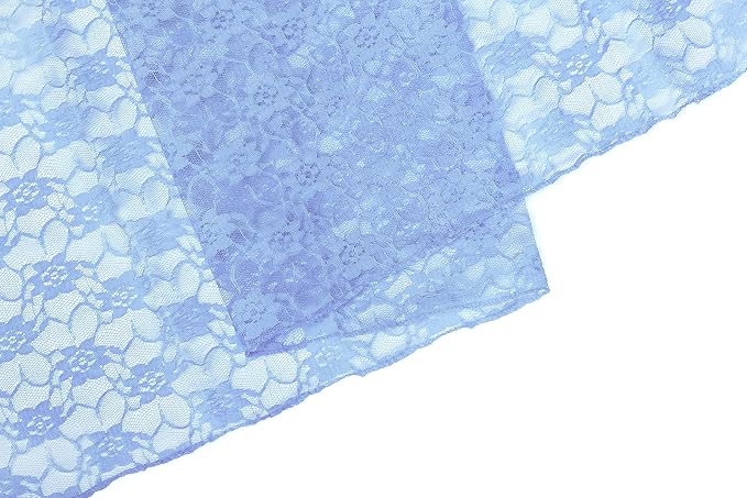 MDS Pack of 10 Wedding 12 x 108 inches Lace Table Runner for Wedding, Decorations for Birthday Parties, Banquets, Graduations, Engagements, and Runners fit Rectangle, Round Table- Baby Blue - Image 4