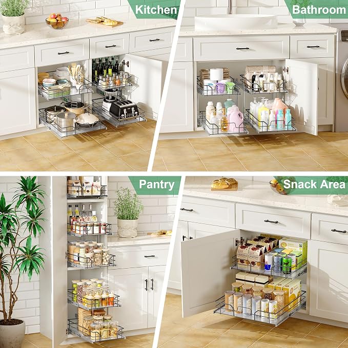 2-Tier Pull Out Cabinet Organizer (20" W x 22" D) - Image 7