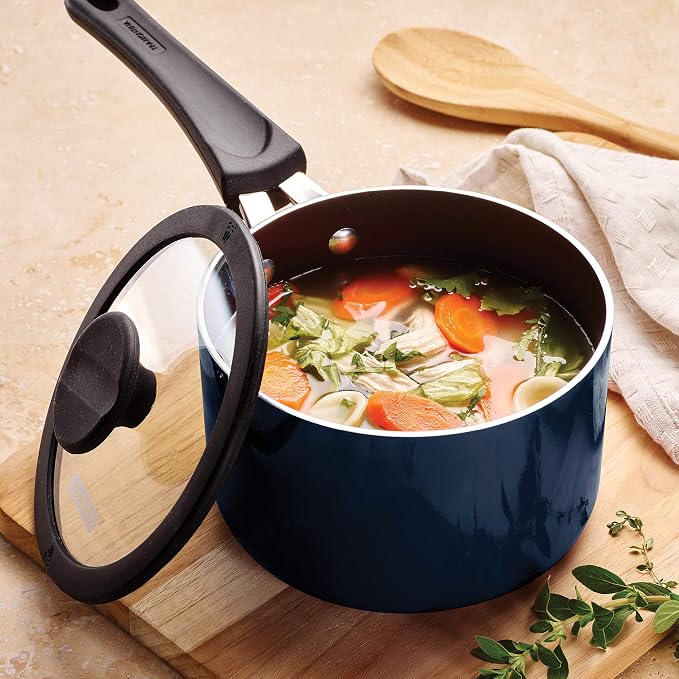 Tramontina Non Stick 6-Piece Nesting Sauce Pan Set with Lids - Naval - Image 7