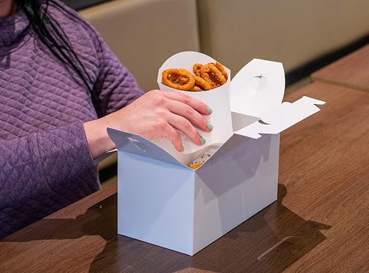 SCT 2701 Paperboard White Small Barn Style Carry Out Box, 5-lb Capacity, 8-7/8" Length x 5" Width x 3-1/2" Height (Case of 250) - Image 7