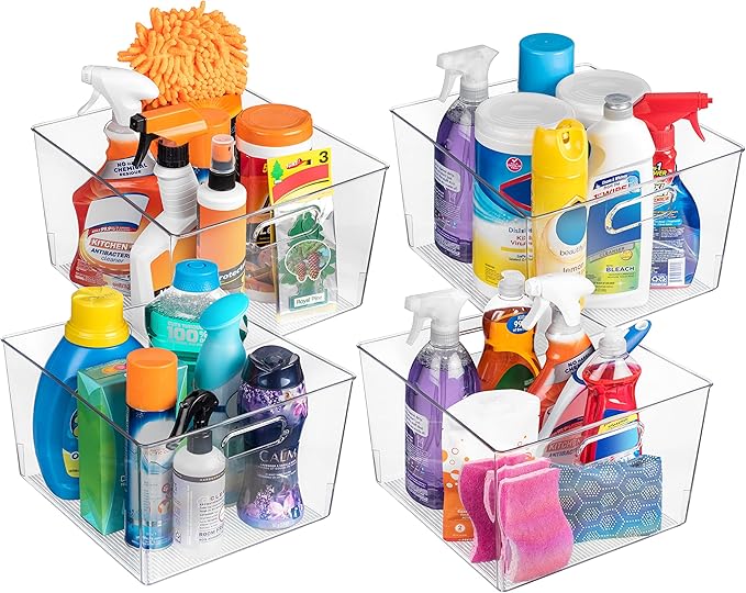ClearSpace Clear Plastic Storage Bins for Kitchen, Fridge, Pantry, 6 Pack | Pantry storage bin for organizing food items, kitchen essentials, and refrigerator storage - Image 3