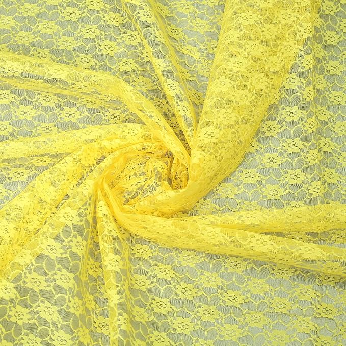 MDS Pack of 25 Wedding 12 x 108 inches Lace Table Runner for Wedding, Decorations for Birthday Parties, Banquets, Graduations, Engagements, and Runners fit Rectangle Round Table - Yellow - Image 7