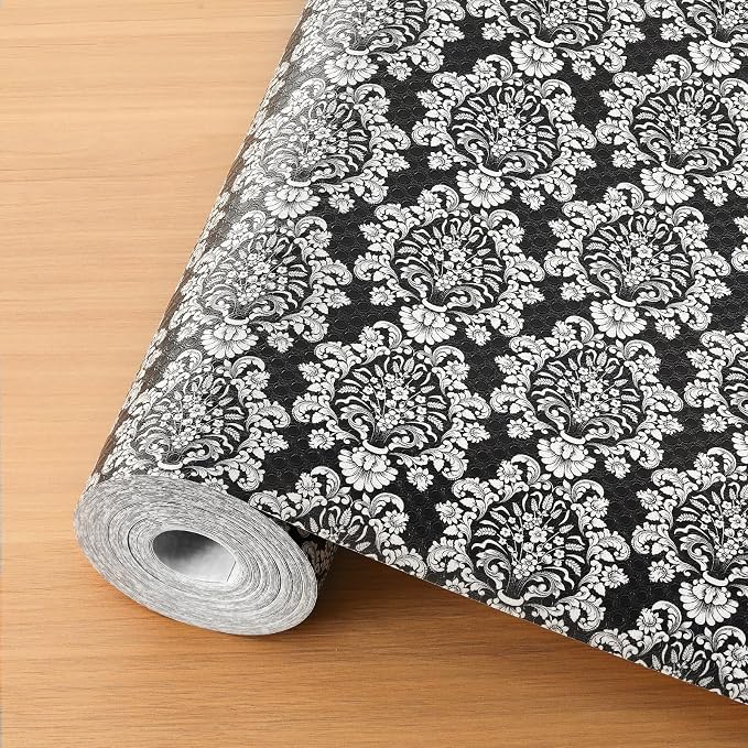 Cooyes Shelf and Drawer Liners for Kitchen Cabinets, Non-Adhesive Cabinet Liners, EVA Waterproof Durable Shelf Paper for Refrigerator, Shelves, Cupboard with European Pattern, Easy to Cut by Cooyes