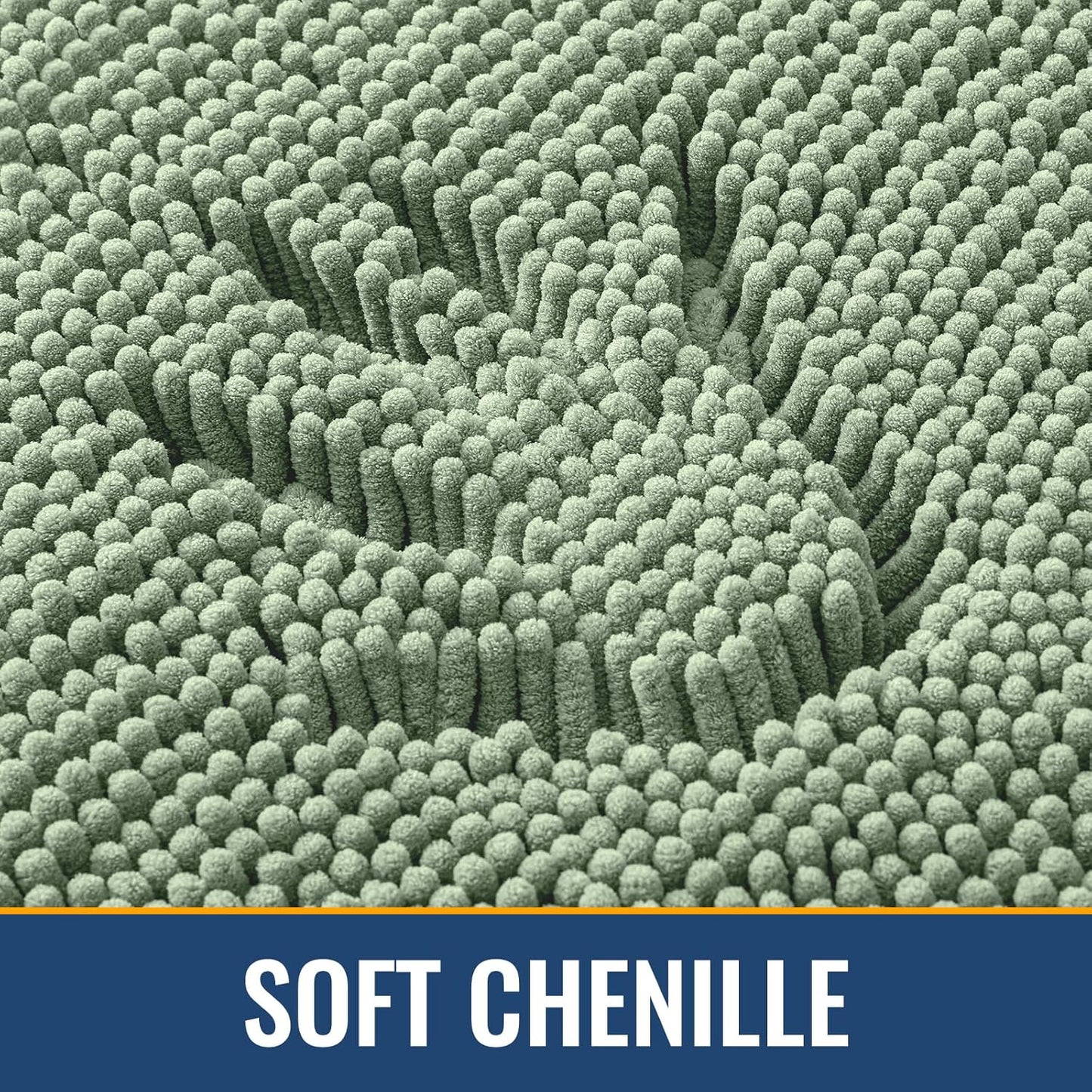 Arotive Bathroom Rugs 36x24, Extra Soft Absorbent Shaggy Chenille Bath Rugs, Machine Washable Rubber Backing Non-Slip Bath Mats for Bathroom Floor Tub and Shower, Home Decor Accessories, Sage Green