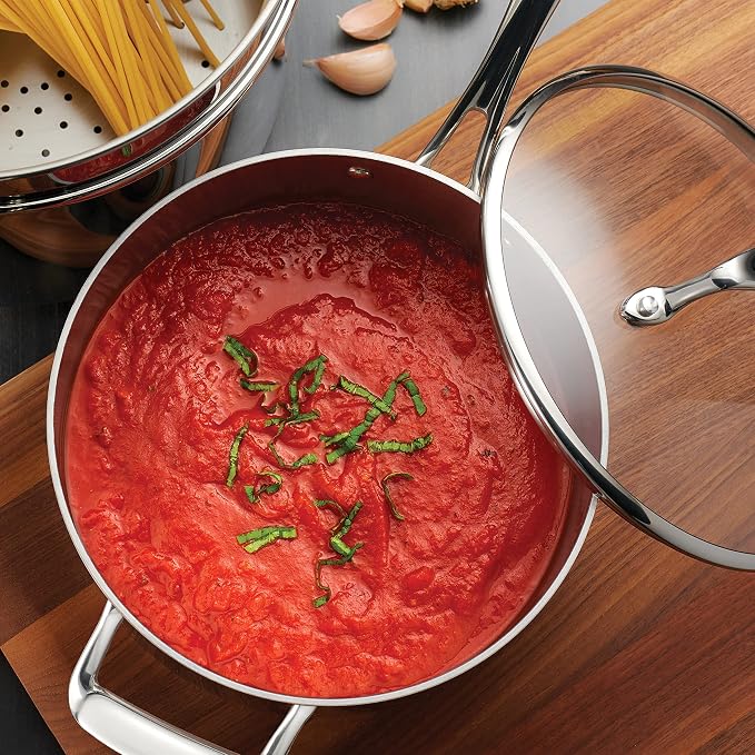 Tramontina Boston Tri-Ply Clad Stainless Steel 4-Quart Sauce Pan with Lid - Image 3