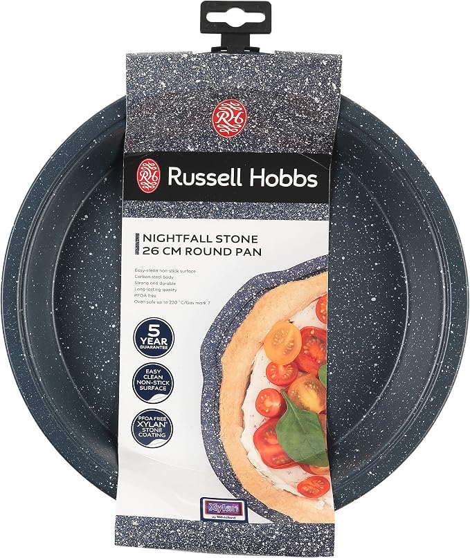 Russell Hobbs RH00995EU Nightfall Stone Cake Tin – Non-Stick Round Baking Tray with Handles, PFOA-Free Carbon Steel Bakeware, Easy Clean 10-Inch Cheesecake Pan, Straight Sided, Fixed Base, 26 cm, Blue - Image 7