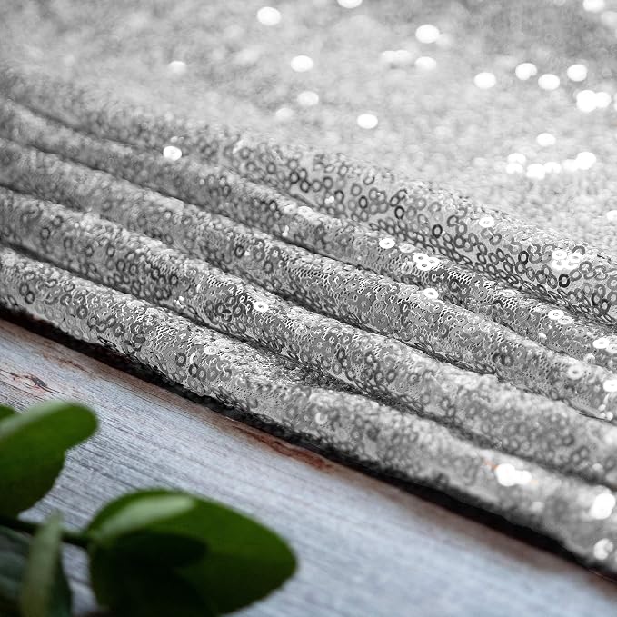 Silver Sequin Table Runner 6 Pack, 12x72 Inch Glitter Table Runner - Image 8