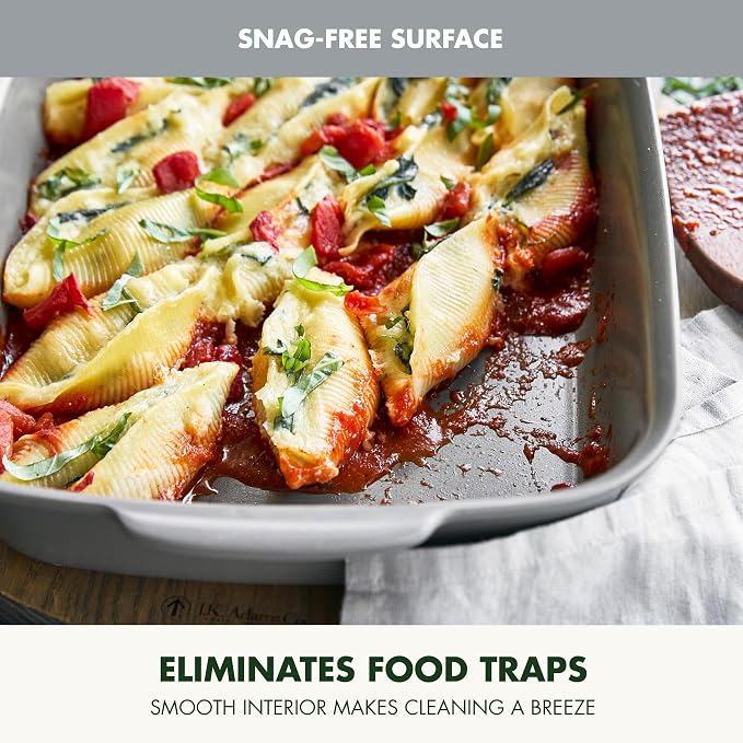 GreenPan Premiere Ovenware Healthy Ceramic Nonstick 13" x 9" Rectangular Baking Pan, Cast Aluminum Bakeware, Warp-Free, Oven and Broiler safe to 600F,Dishwasher Safe, PFAS-Free, Gray - Image 5