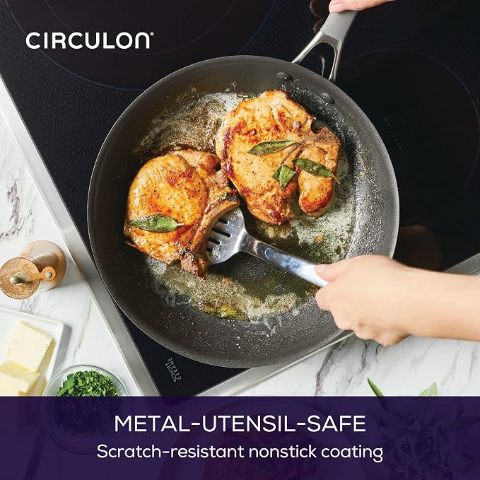 Circulon A1 Series with ScratchDefense Technology Nonstick Induction Cookware/Pots and Pans Set, 10 Piece - Graphite - Image 5