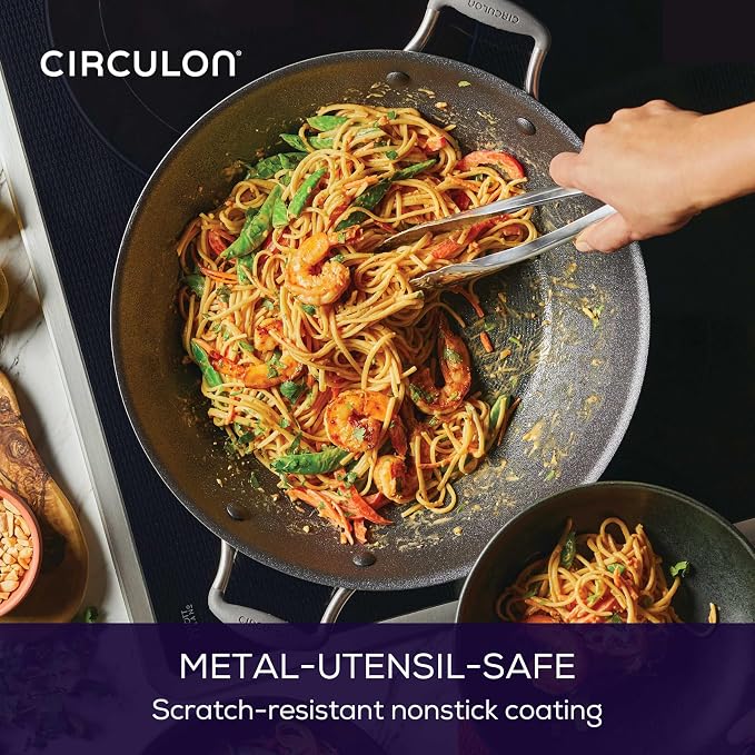 Circulon A1 Series Nonstick Induction Wok with Lid, 14-Inch, Graphite - Image 4