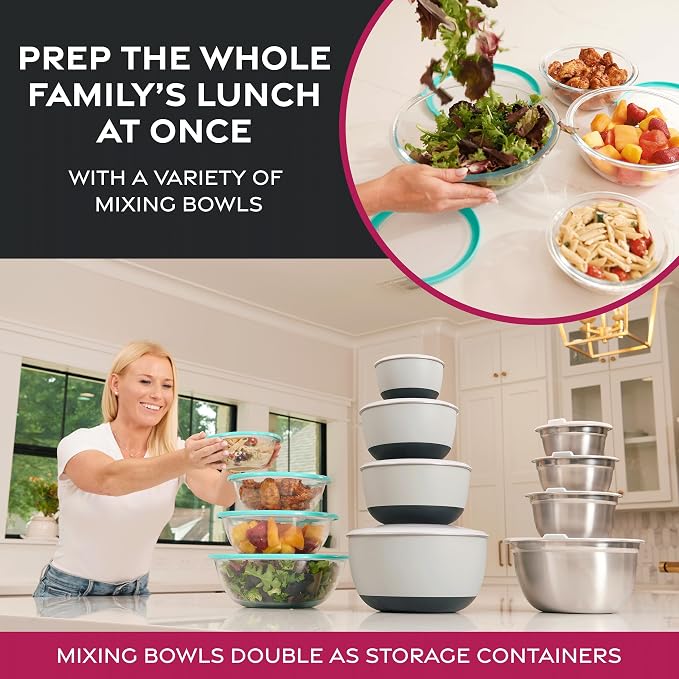 FineDine Stainless Steel Mixing Bowls Set, Dishwasher Safe, 6 Piece Metal Mixing Bowls For Kitchen, Nesting, Large, Small, Big Food Prep, Cooking, Baking (Pack of 2) - Image 6