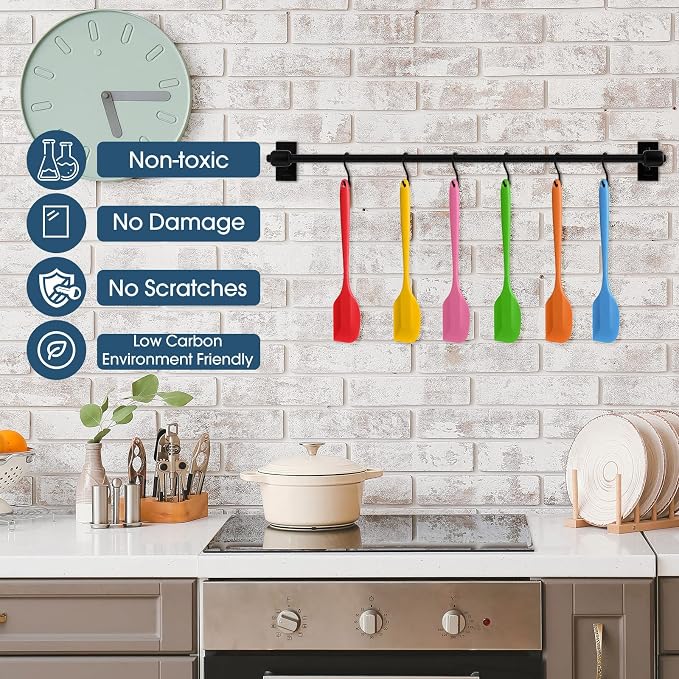 Irenare 36 Pcs Mini Silicone Spatulas Bulk 8.3 Inch Heat Resistant Scrapers Rubber Spatulas Seamless Design Non Stick Flexible for Kitchen Use Cooking Baking Mixing - Image 6