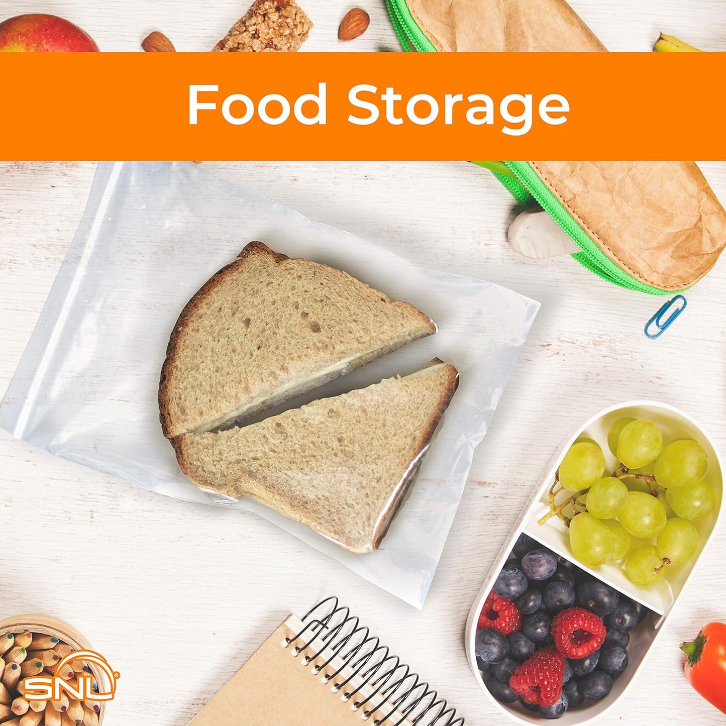 SNL | 5" X 7" - 2 MIL - 1,000 Bags | Medium | Strong | Zipper Lock Reclosable, Clear, Disposable, Plastic Bags, For Food and Storage