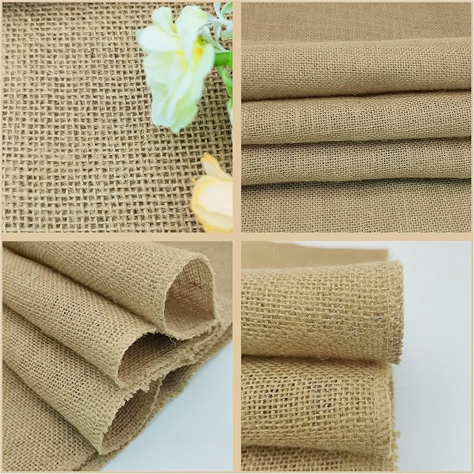 10 Pack Natural Burlap Table Runners,12 x 108 Inch Rustic Jute Table Runner and Placemats Bulk for Western Wedding Table Decorations,Farmhouse Style Party,Thanksgiving,Kitchen Coffee Table Decor Cover - Image 5