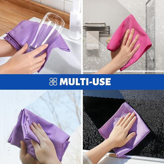 JOYMOOP Microfiber Waffle Weave Cleaning Cloth,Highly Absorbent Kitchen Towels,Quick Drying Lint Free Dish Towels for Kitchen,6 Pack, Mixed Color, 15.7×15.7inch - Image 8