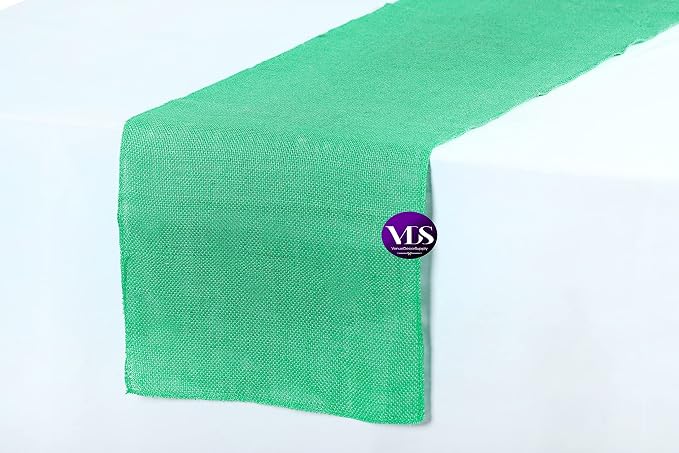 VDS Pack of 10, Burlap Table Runner 100% Natural Jute Rustic Hessian Table Cloth Centrepiece for Wedding Bridal Shower Birthday Event Party Banquet Table Decoration (Size 12X108 Inch)(Mint) - Image 2