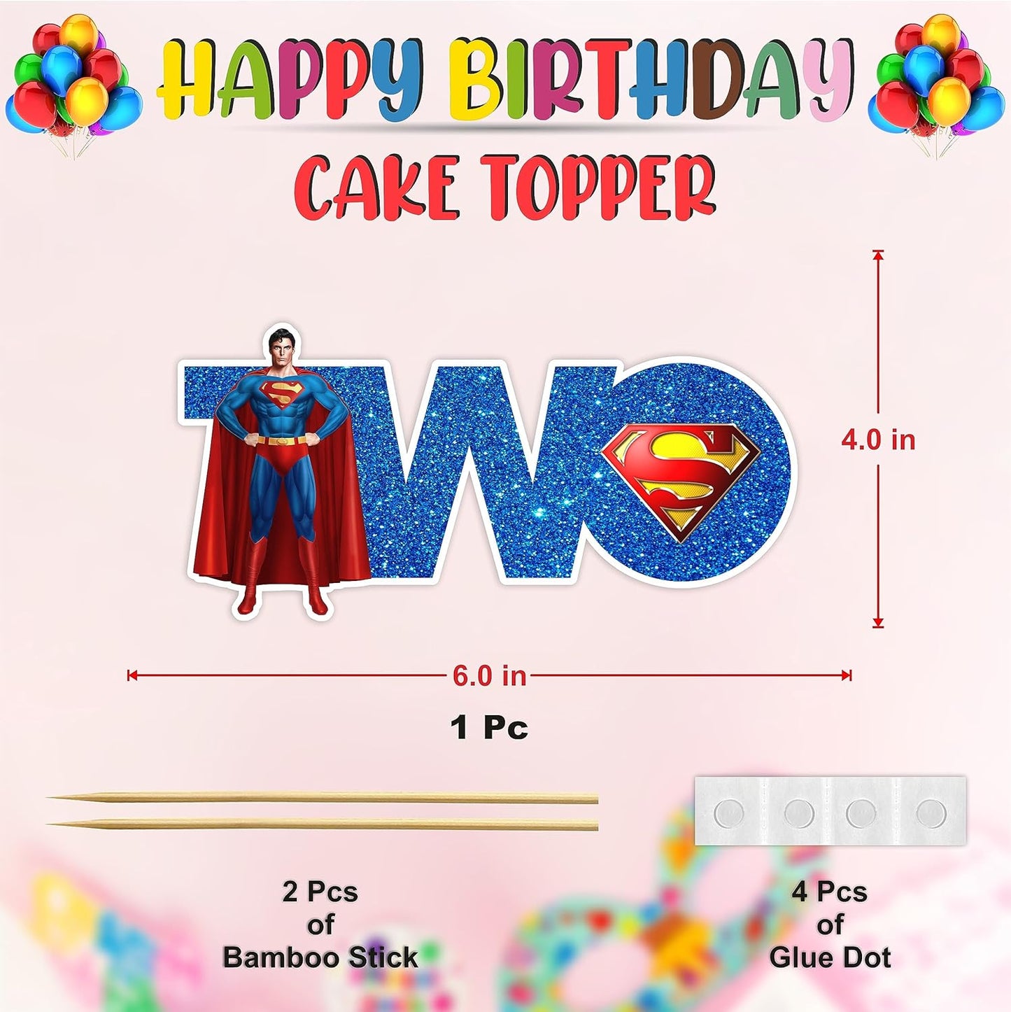 Seyal® Suprman Two Cake Topper