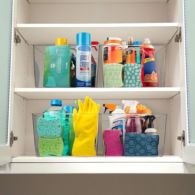 ClearSpace Clear Plastic Storage Bins for Kitchen, Fridge, Pantry, 6 Pack | Pantry storage bin for organizing food items, kitchen essentials, and refrigerator storage - Image 2