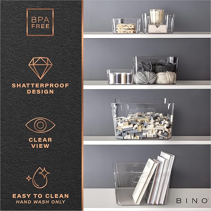 BINO | Plastic Organizer Bins, X-Small - 4 Pack | THE SOHO COLLECTION | Multi-Use Organizer Bins | Pantry & Freezer Bin | Plastic Storage Containers | Bin for Home & Kitchen Org - Image 7