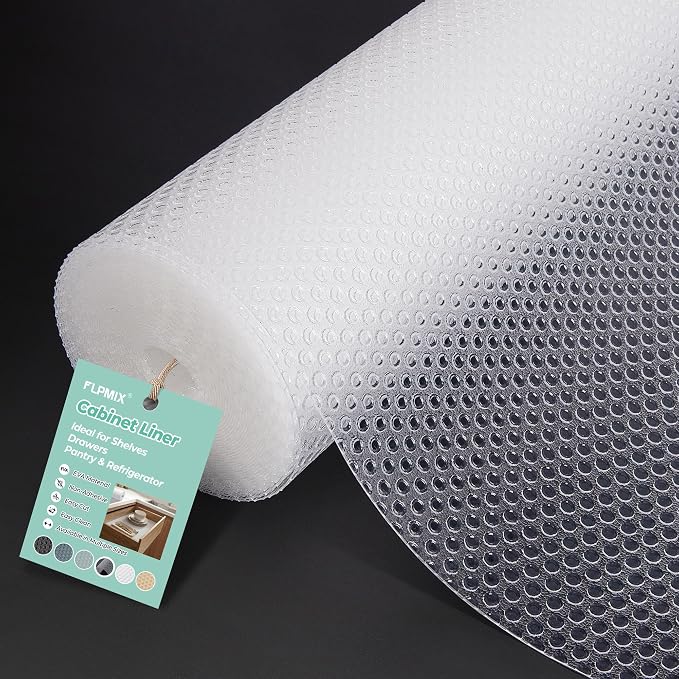 Clear Shelf Liners for Kitchen Cabinets: 17.7" Wide Waterproof Drawer Liner by FLPMIX