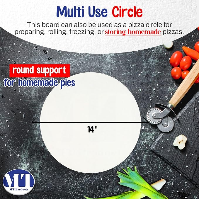 MT Products Corrugated White Cardboard Cake Board or Pizza Circle 14 inch - Sturdy Cake Base for Displaying Cakes, Bread and Desserts (Case of 250) - Made in The USA - Image 2