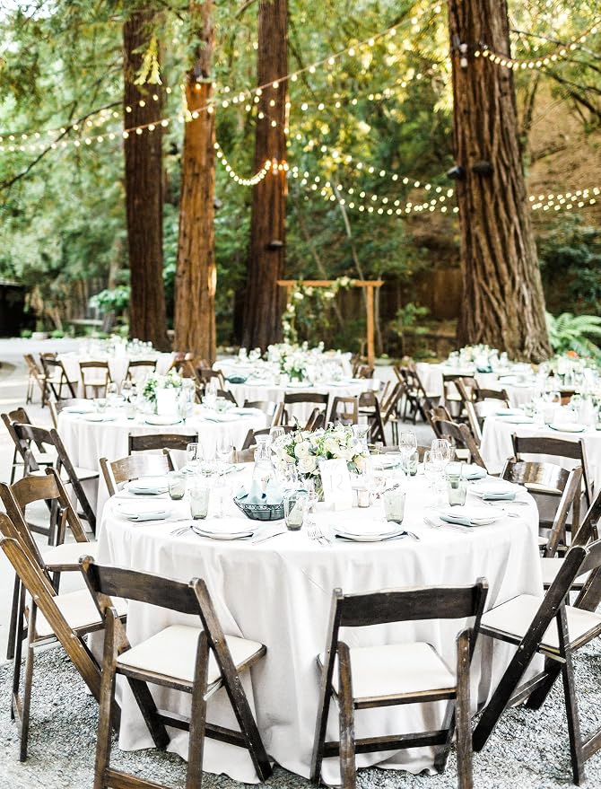 10 Pack White Round Tablecloths,120 Inch Polyester Table Cloth - Image 4