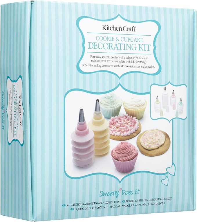 KitchenCraft Sweetly Does It Cake Decorating Set with Easy Squeeze Piping Bags and Nozzles, Plastic/Stainless Steel - Image 3