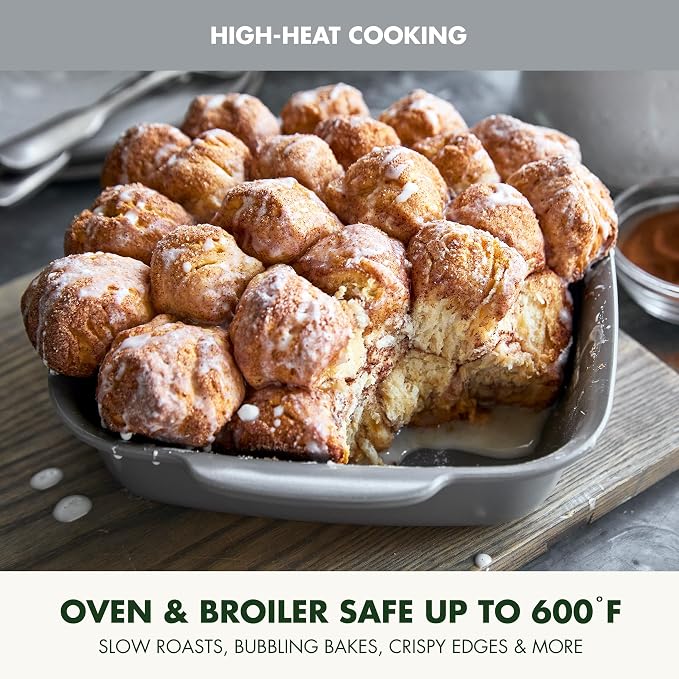 GreenPan Premiere Ovenware Healthy Ceramic Nonstick 8" Square Cake Baking Pan, Cast Aluminum Bakeware, Warp-Free, Oven and Broiler safe to 600F, Dishwasher Safe, PFAS-Free, Gray - Image 8