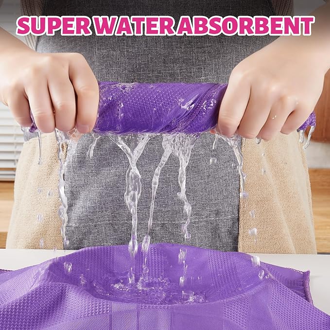 JOYMOOP Microfiber Waffle Weave Cleaning Cloth,Highly Absorbent Kitchen Towels,Quick Drying Lint Free Dish Towels for Kitchen,6 Pack, Mixed Color, 15.7×15.7inch - Image 6