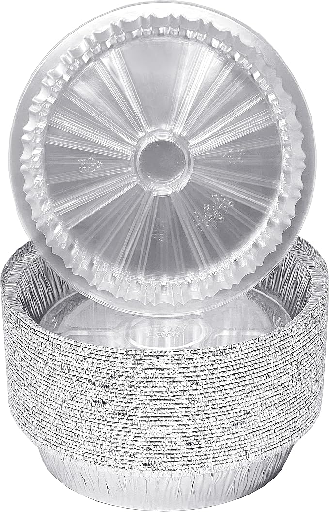 (360 Pack) Premium 6-Inch Round Foil Pans with Plastic Dome Lids l Heavy Duty l Disposable Aluminum Tin for Roasting, Baking, or Cooking - Image 6