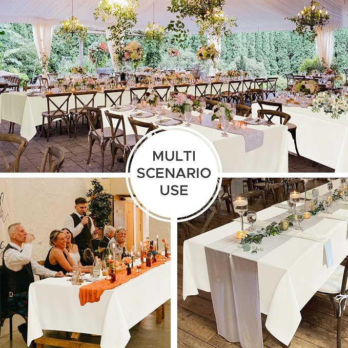 Fitable 8 Pack Ivory Tablecloths 90x132 Inch for 6 Foot Rectangle Tables - Image 9