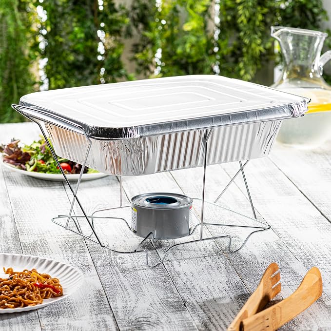 GUSTO 9x13 Inch Aluminum Foil Pans With Lids [100 Sets] Half Size Deep | Thicker 37.4 Gauge, Food-Safe Tin Disposable Trays, Freezer-Safe, Oven, Grill & Smoker Use, Secure Transport, Recyclable - Image 6