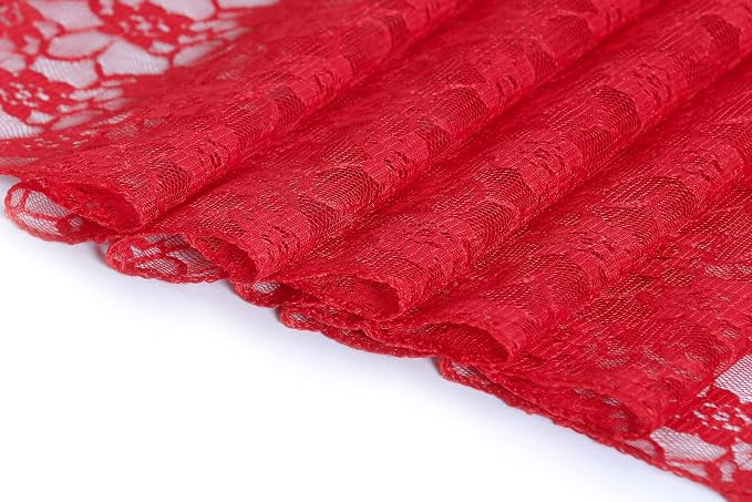 MDS Pack of 20 Wedding 12 x 108 inches Lace Table Runner for Wedding, Decorations for Birthday Parties, Banquets, Graduations, Engagements, and Runners fit Rectangle, Round Table- Red - Image 3