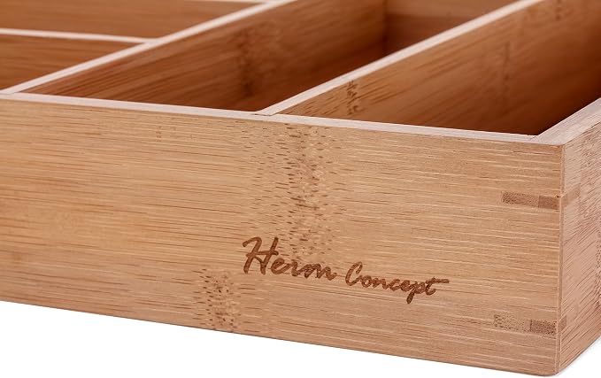 Heim Concept Drawer Organizer Bamboo Cutlery Tray Silverware Organizer/Utensil Holder, Drawer Dividers Organizer for Silverware, Flatware, Knives in Kitchen - Image 6