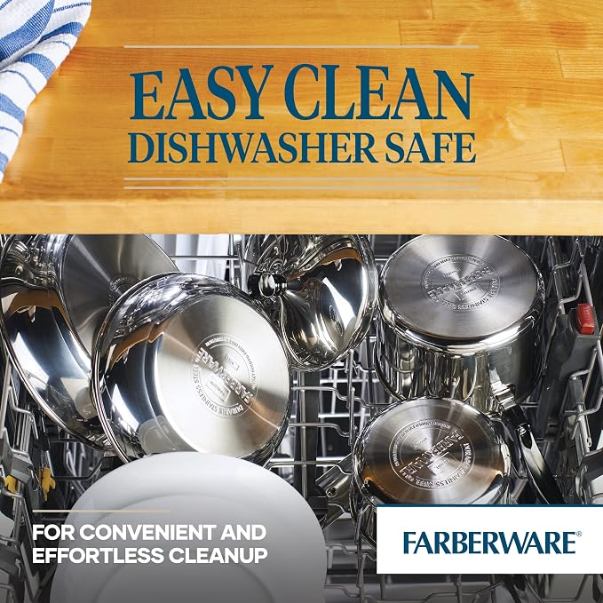 Farberware Classic Series Stainless Steel Sauce Pan with Lid, 1 Qt, Silver - Image 2