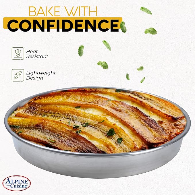 Alpine Cuisine Aluminum Oven Baking Tray 19-inch - Bakeware Pizza Cooking Pan for Oven - Durable Round Pizza Tray For Pie Cookie - Healthy & Heavy Duty, Rust Free & Dishwasher Safe - Image 2