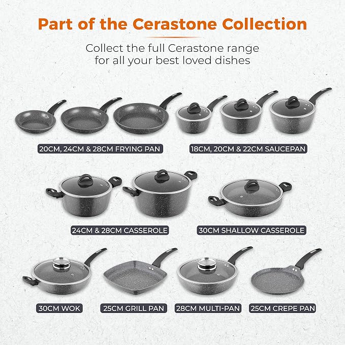 Tower Cerastone Saucepan with Easy Clean Non-Stick Ceramic Coating, 18 cm, Graphite - Image 9