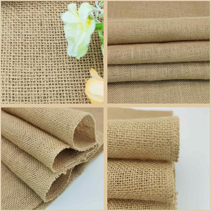 1 Pack 12 inch x 10 Yards Burlap Table Runner, Natural Rustic Jute Table Runners,Burlap Roll for Western Wedding Table Decorations,Farmhouse Style Party,Holiday,Kitchen Coffee Table Decor Cover - Image 5