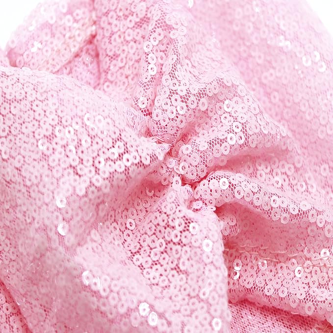 SquarePie Sequin Chair Sashes Bands 20 Pack Pink Shiny Chair Cover Bows for Wedding Banquet Party Decor - Image 8