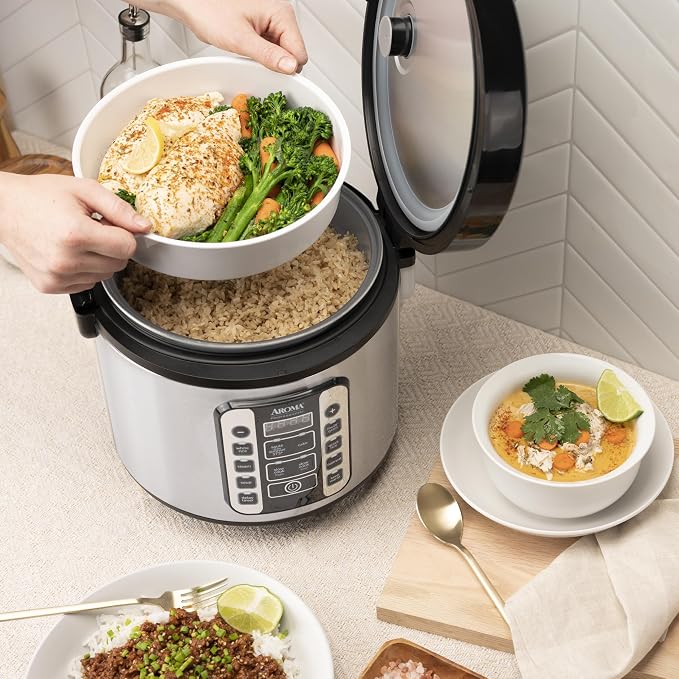 Aroma Housewares AROMA® Professional 20-Cup (Cooked) / 5Qt. Digital Rice Cooker, Steamer, and Slow Cooker Pot with 10 Smart Cooking Modes, Including Sauté-then-Simmer® - Image 9