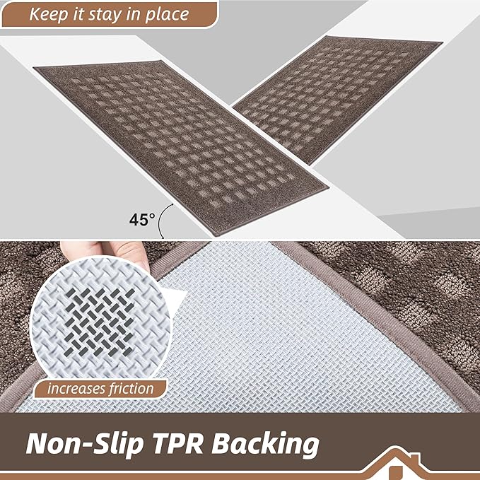 BEQHAUSE Dirt Trapper Door Mats 32"x48", Non Slip Washable, Brown - Image 5